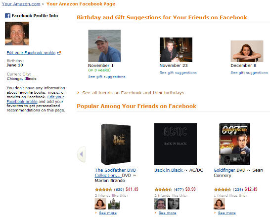 Amazon Recommendations Powered by Facebook