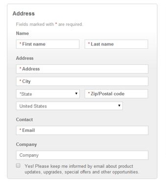 A checkout process w/too many fields