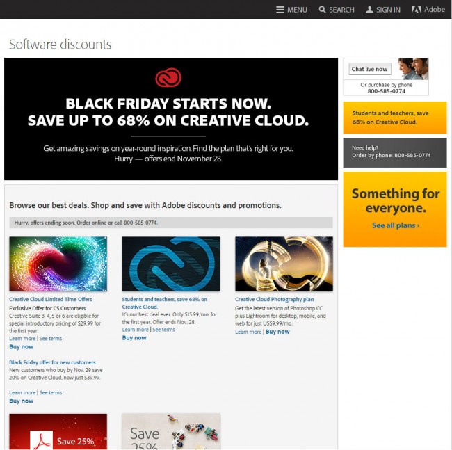 adobe black friday landing page2