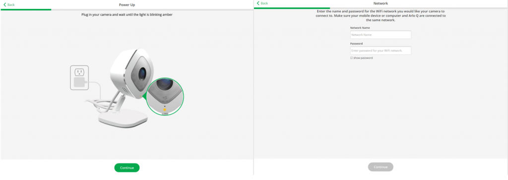 arlo user setup steps 1 and 2